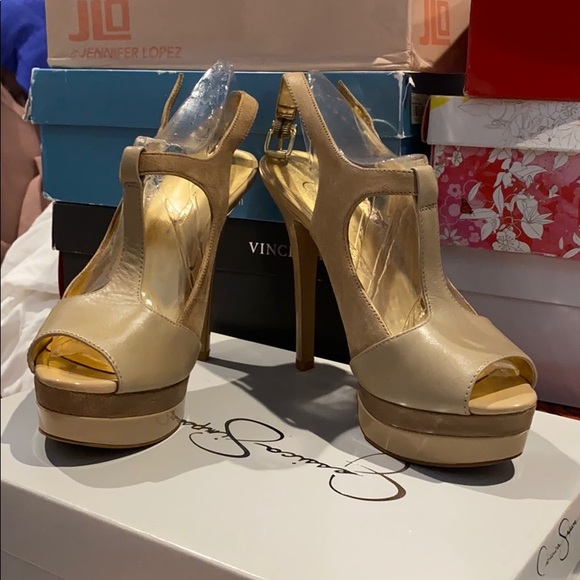 Jessica Simpson Tan Platform Heel Sandal Size 8.5 - Picture 3 of 4